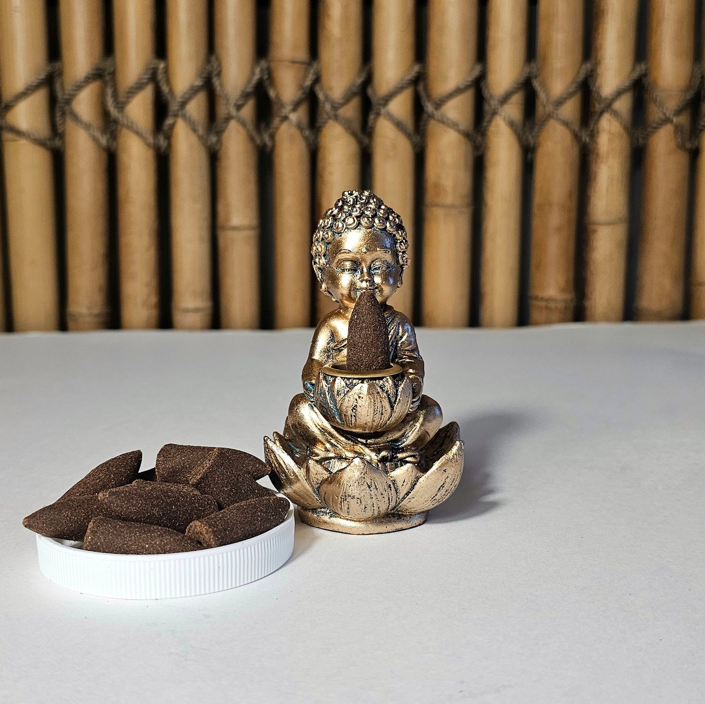 LOTUS BUDDHA INCENSE CONE BURNER